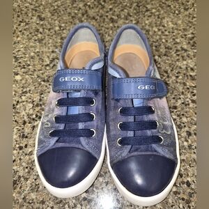 Disney Frozen 2 Elsa Geox Navy Blue Kids Sneakers Sz 13